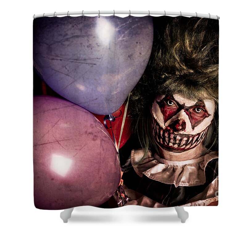 Clown Shower Curtain featuring the photograph Scary Clown by Jt PhotoDesign