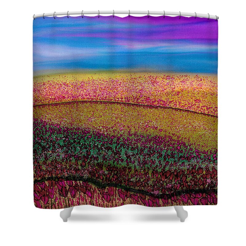 Alcohol Ink Shower Curtain featuring the painting Scattered Stigma by Eli Tynan