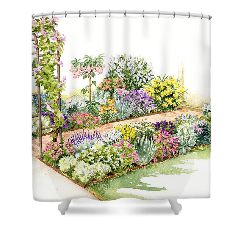 Garden Shower Curtain featuring the painting Scented Segue by Karla Beatty