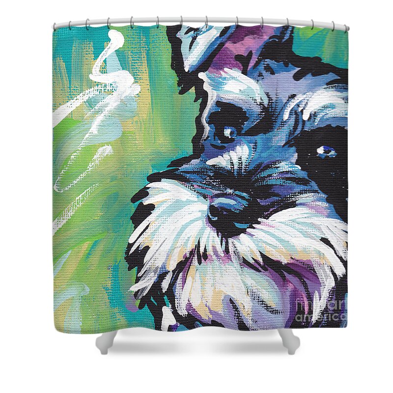 Schnauzer Shower Curtain featuring the painting Schnauzer by Lea S