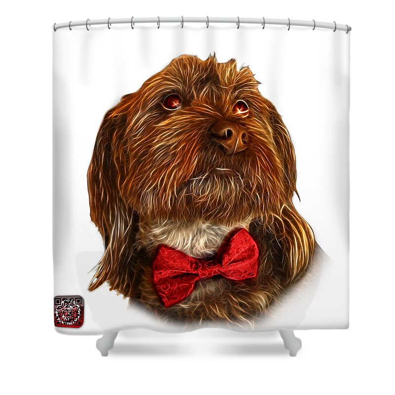 Schnoodle Shower Curtain featuring the painting Schnoodle Pop Art - 3687 by James Ahn