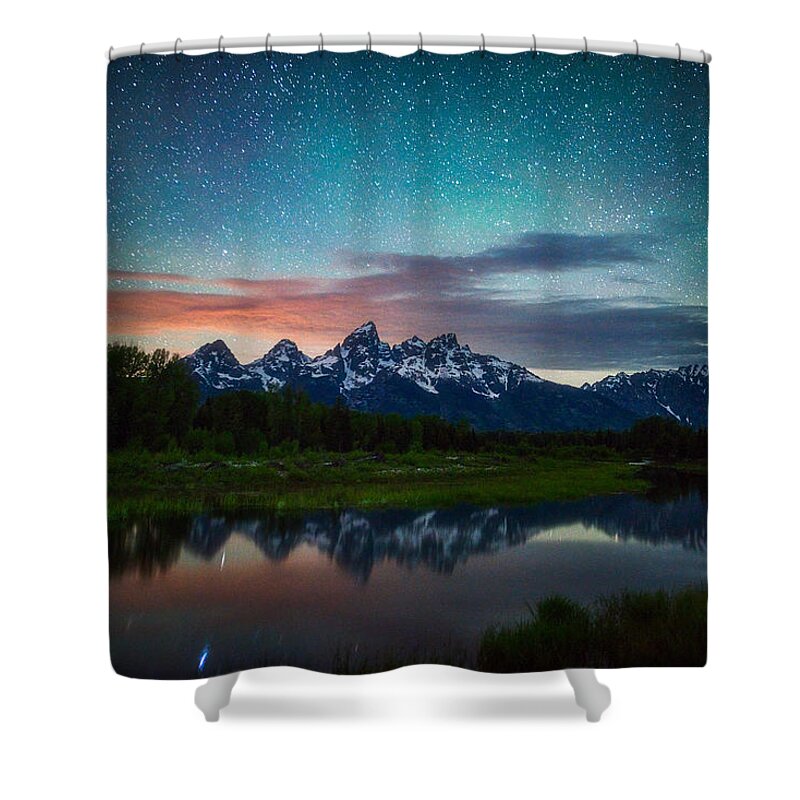 Night Photography Shower Curtain featuring the photograph Schwabacher Nights by Darren White