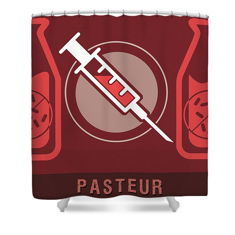 Pasteur Shower Curtain featuring the mixed media Science Posters - Louis Pasteur - Biologist, Microbiologist, Chemist by Studio Grafiikka