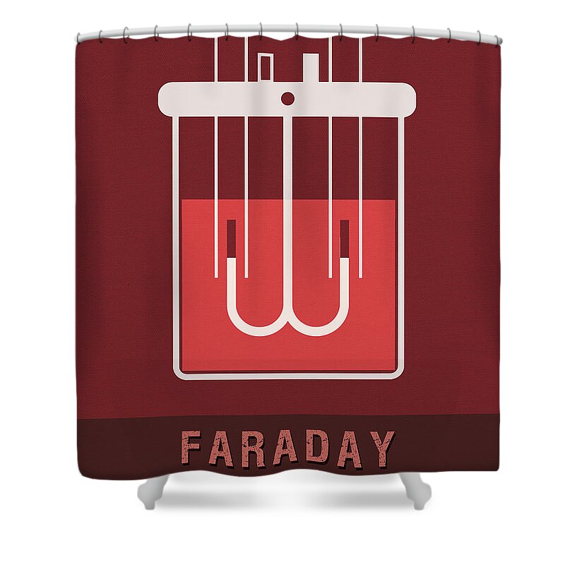 Faraday Shower Curtain featuring the mixed media Science Posters - Michael Faraday - Physicist, Chemist by Studio Grafiikka