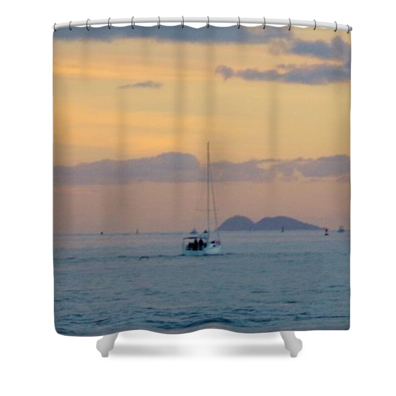 San Diego Shower Curtain featuring the photograph SD Sumset 1 by Phyllis Spoor
