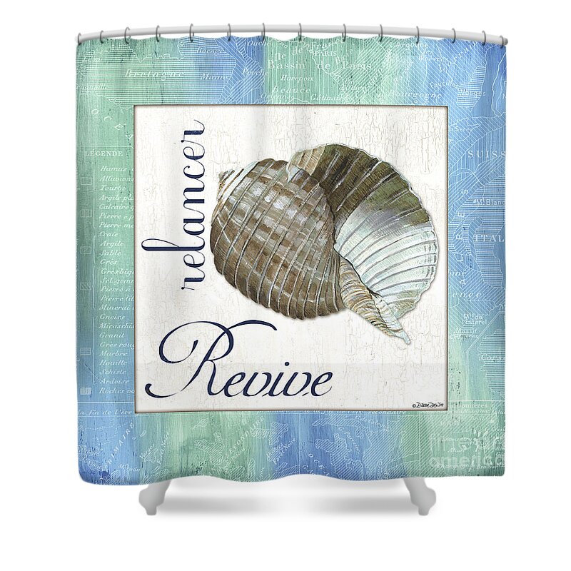 Shell Shower Curtain featuring the painting Sea Glass 4 by Debbie DeWitt