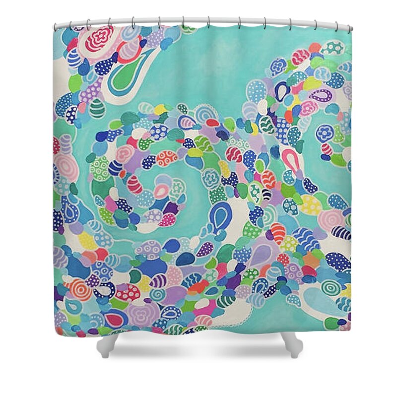 Pattern Art Shower Curtain featuring the painting Sea Nymph by Beth Ann Scott