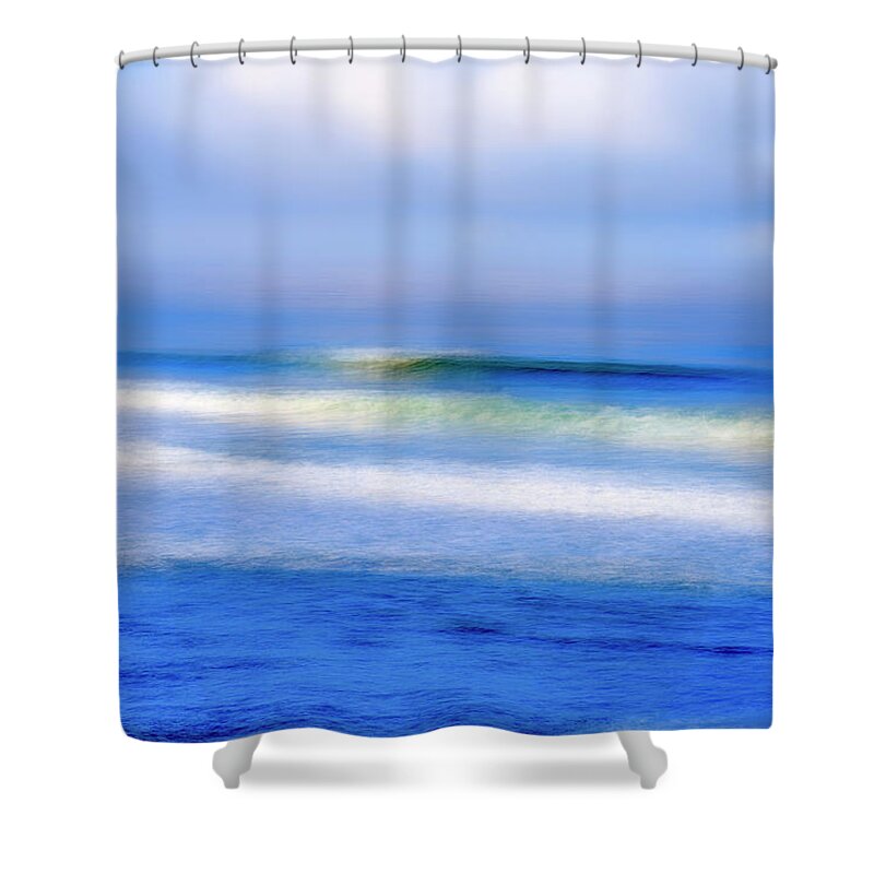 San Diego Shower Curtain featuring the photograph Sea Rolling In by Joseph S Giacalone