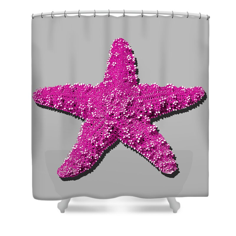 Starfish Shower Curtain featuring the photograph Sea Star Pink .png by Al Powell Photography USA