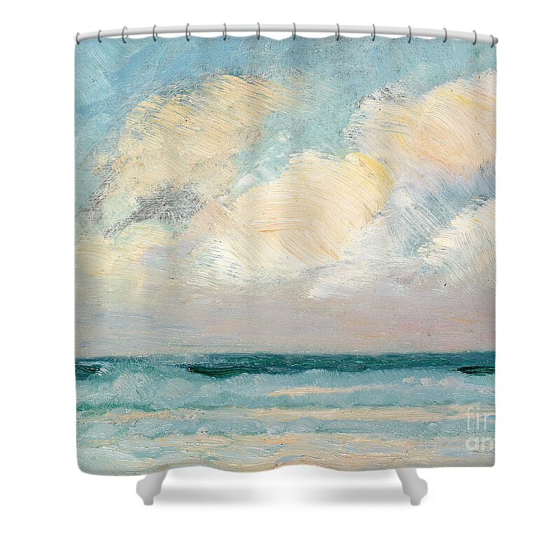 Seascape Shower Curtain featuring the painting Sea Study, Morning by AS Stokes
