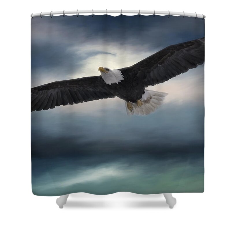 Sea To Sky Shower Curtain featuring the photograph Sea To Sky - Eagle Art by Jordan Blackstone