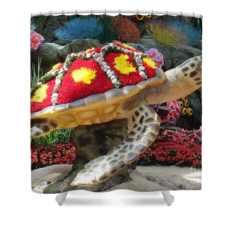 Flowers Shower Curtain featuring the photograph Sea Turtle by Steven Parker