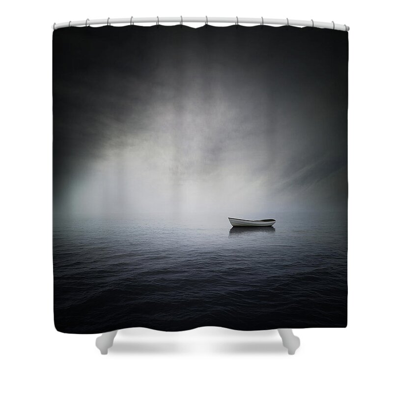 Boat Shower Curtain featuring the digital art Sea by Zoltan Toth