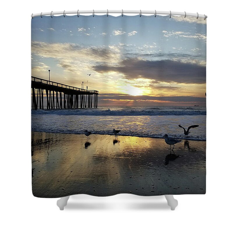 Seagulls Shower Curtain featuring the photograph Seagulls and Salty Air by Robert Banach