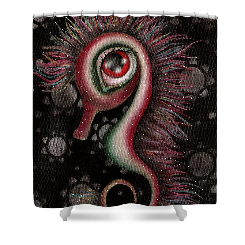 Seahorse Shower Curtain featuring the painting Seahorse by Abril Andrade