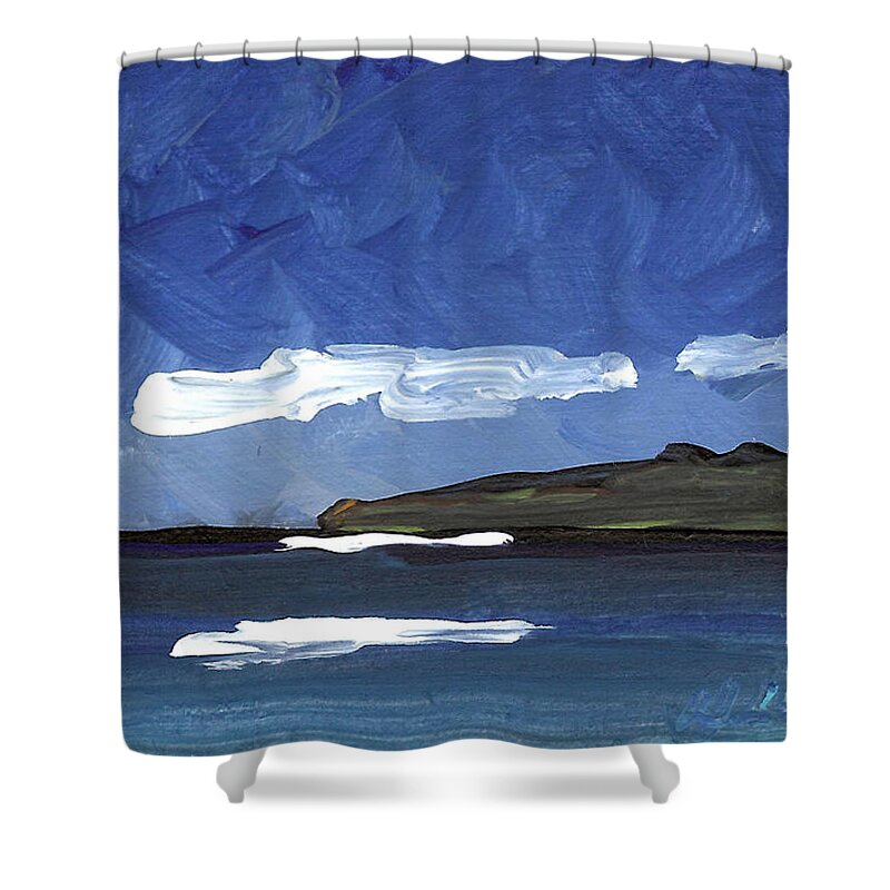 Seascape Shower Curtain featuring the painting Seascape 7 by Helena M Langley