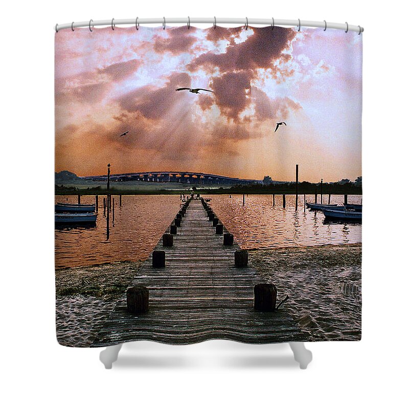 Seascape Shower Curtain featuring the photograph Seaside by Steve Karol