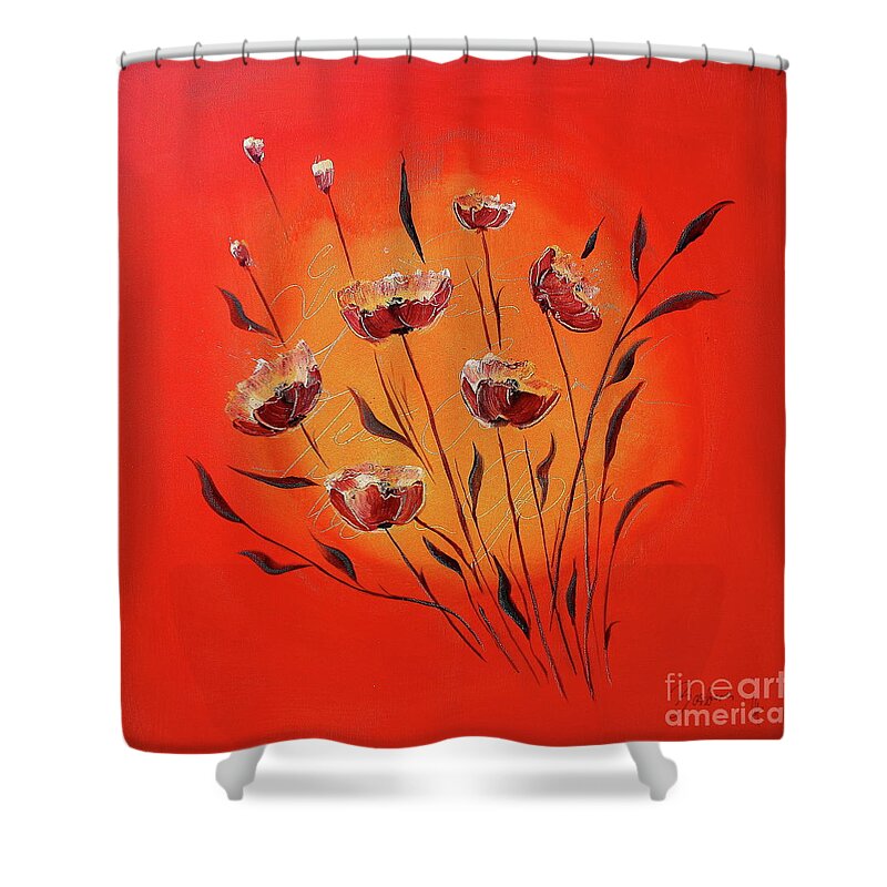  Shower Curtain featuring the painting Seasons In The Sun by Barbara Teller