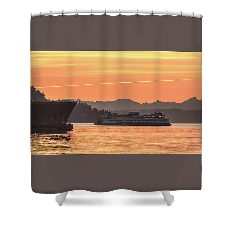 Washington State Ferries Shower Curtain featuring the photograph Seattle - Bremerton Ferry by E Faithe Lester