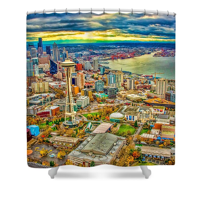 Seattle Shower Curtain featuring the photograph Seattle by Jerry Cahill
