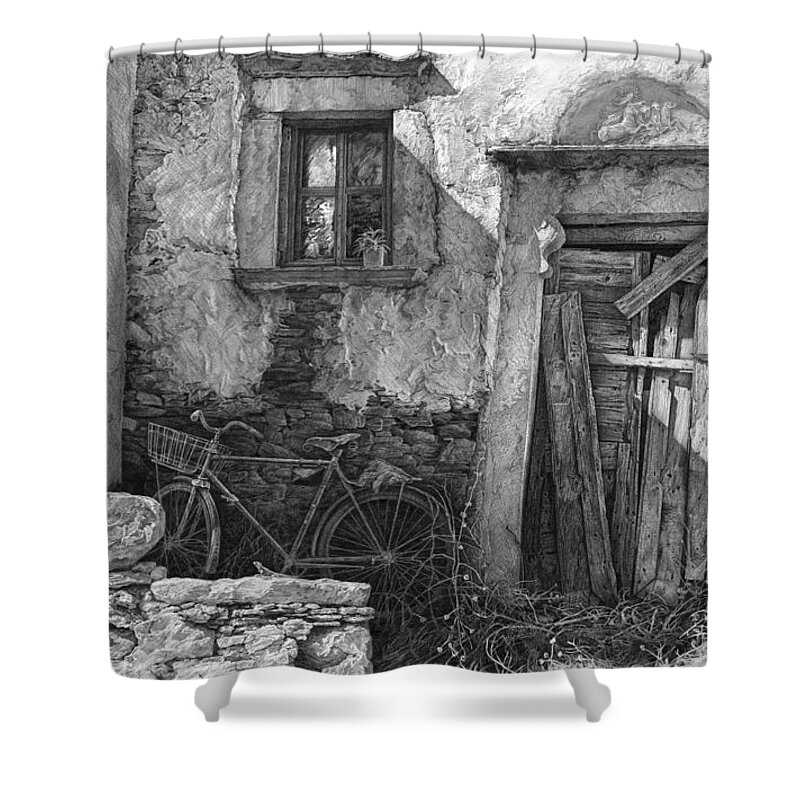 Drawing Shower Curtain featuring the photograph Secret of the Closed Doors 2 by Sergey Gusarin