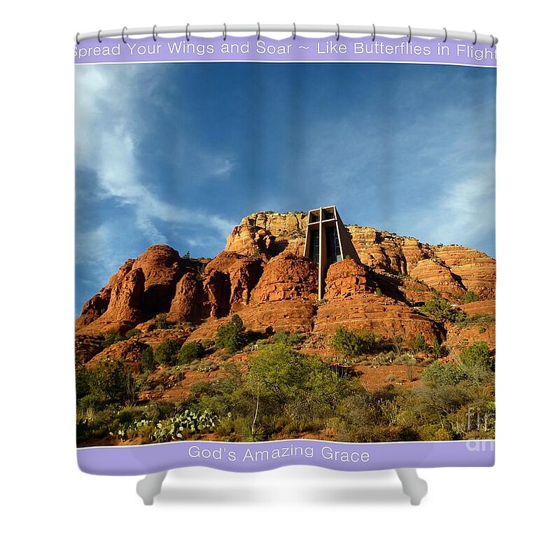 Sedona Shower Curtain featuring the photograph Sedona Chapel of Holy Cross by Mars Besso