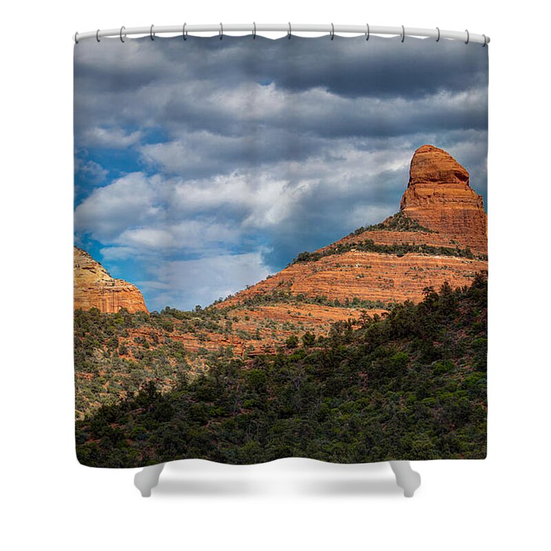Hdr Shower Curtain featuring the photograph Sedona Cloudy Day by Ross Henton