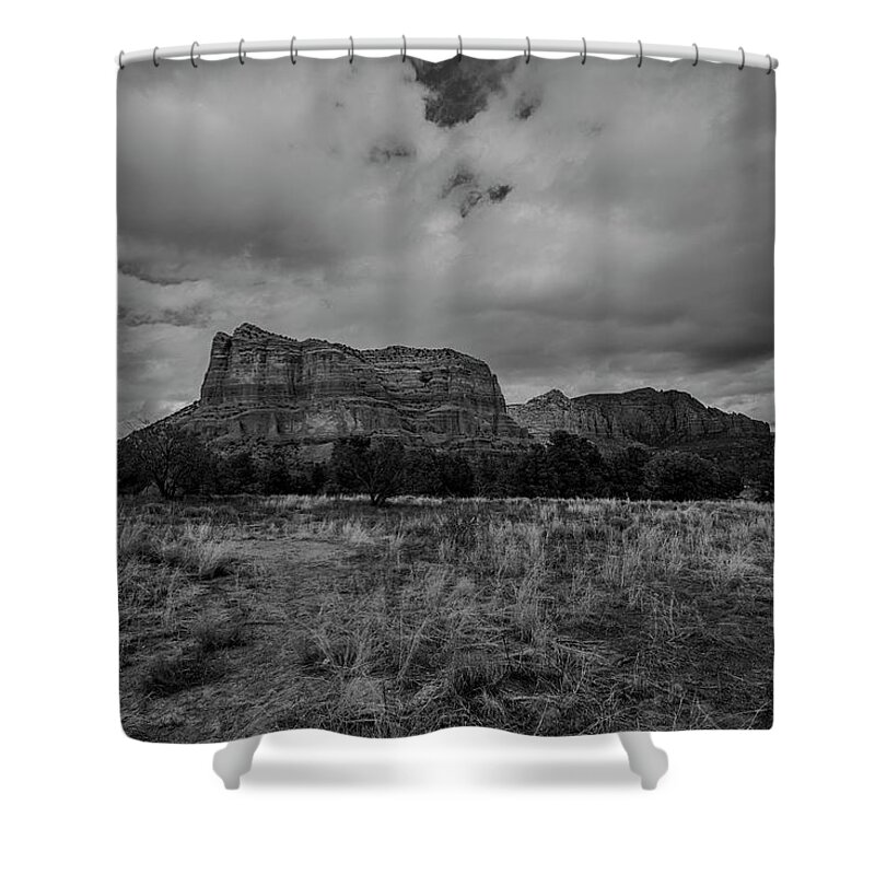 Sedona Shower Curtain featuring the photograph Sedona Red Rock Country Arizona BnW 0177 by David Haskett II