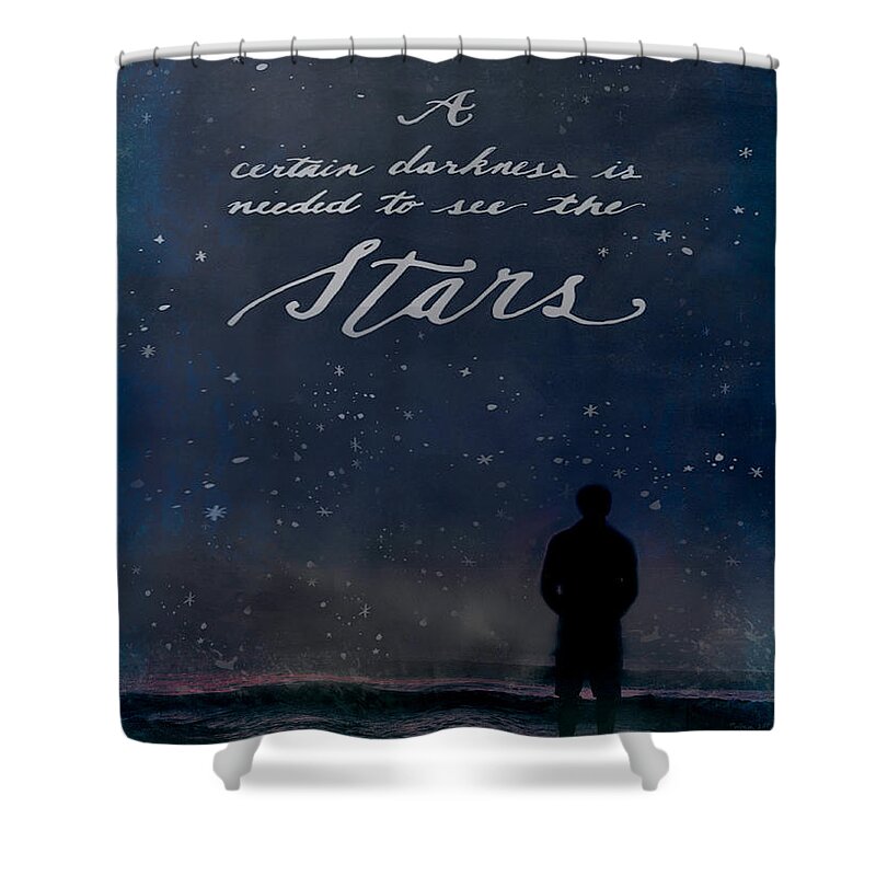 Night Shower Curtain featuring the digital art See the Stars by Teresa Wilson