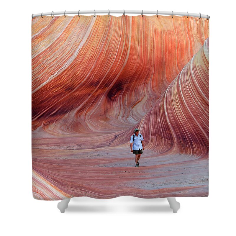 People Shower Curtain featuring the photograph Self Portrait - The Wave by Brett Pelletier