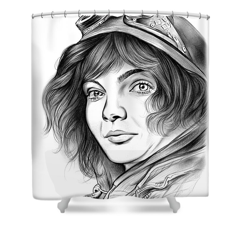 Gotham Shower Curtain featuring the drawing Selina Kyle by Greg Joens