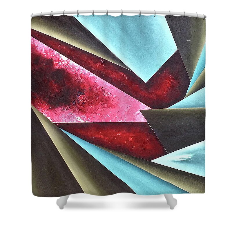 Shower Curtain featuring the painting Sense of Reality by Ara Elena