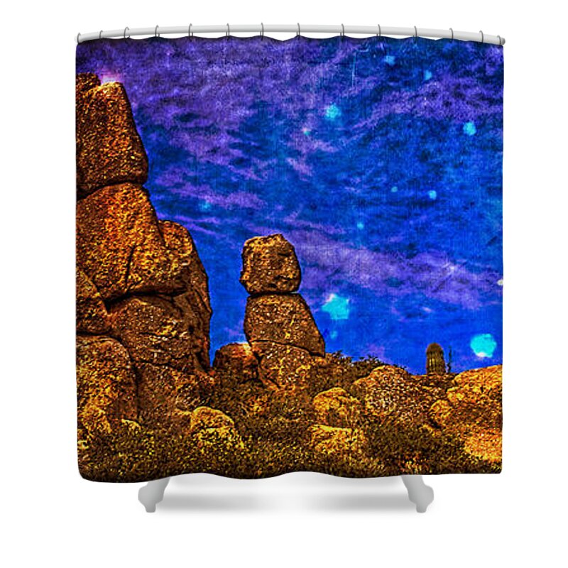 Pictorial Shower Curtain featuring the photograph Sentinel Rocks by Roger Passman
