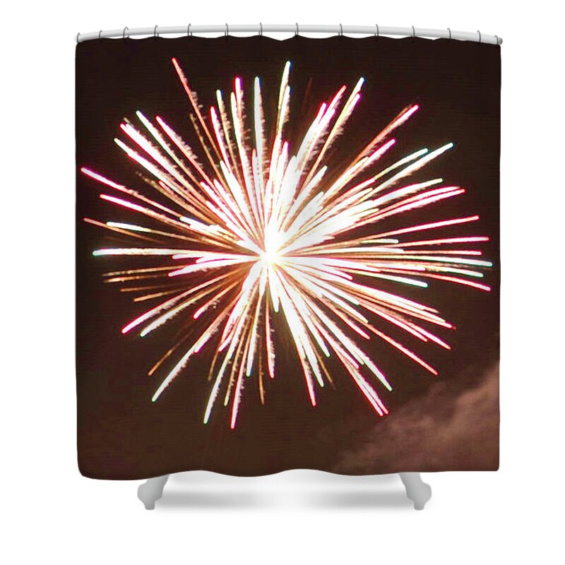 Fireworks Shower Curtain featuring the photograph Sepia Symmetry - 160923psg0638160704 by Paul Eckel