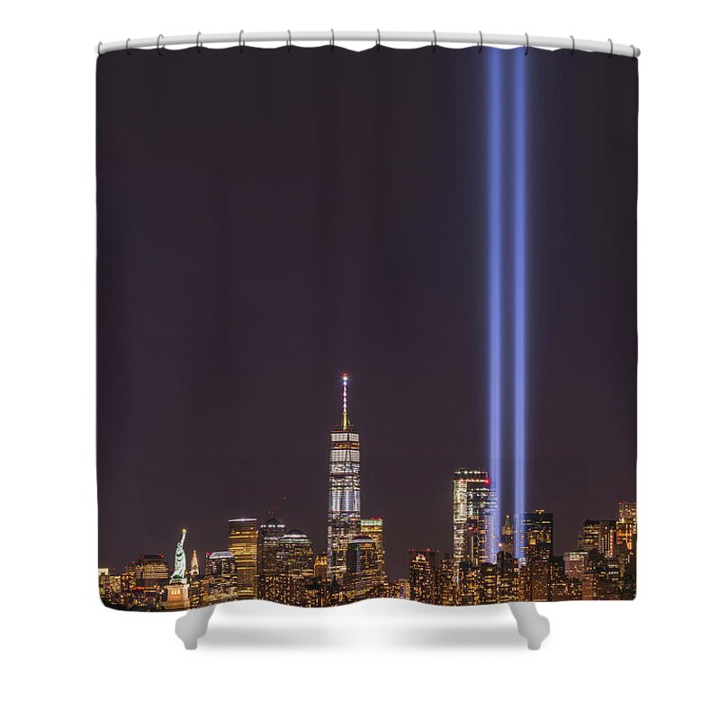 Nyc Shower Curtain featuring the photograph September 11th Memorial by Michael Ver Sprill