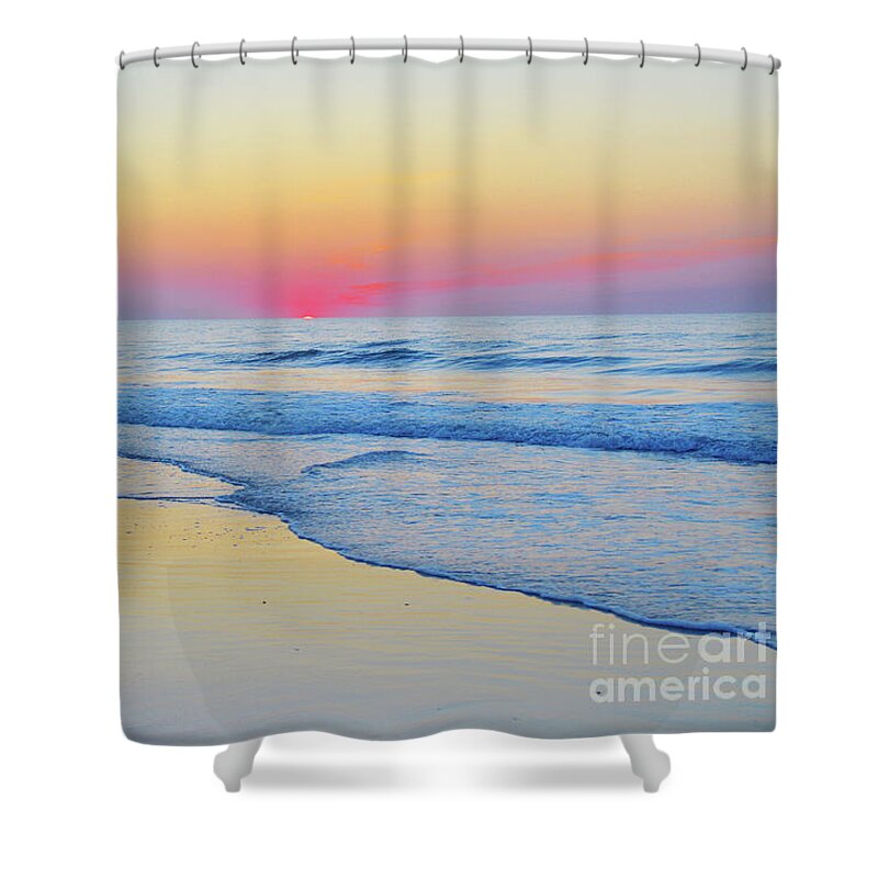 Robyn King Shower Curtain featuring the photograph Serenity Beach Sunrise by Robyn King