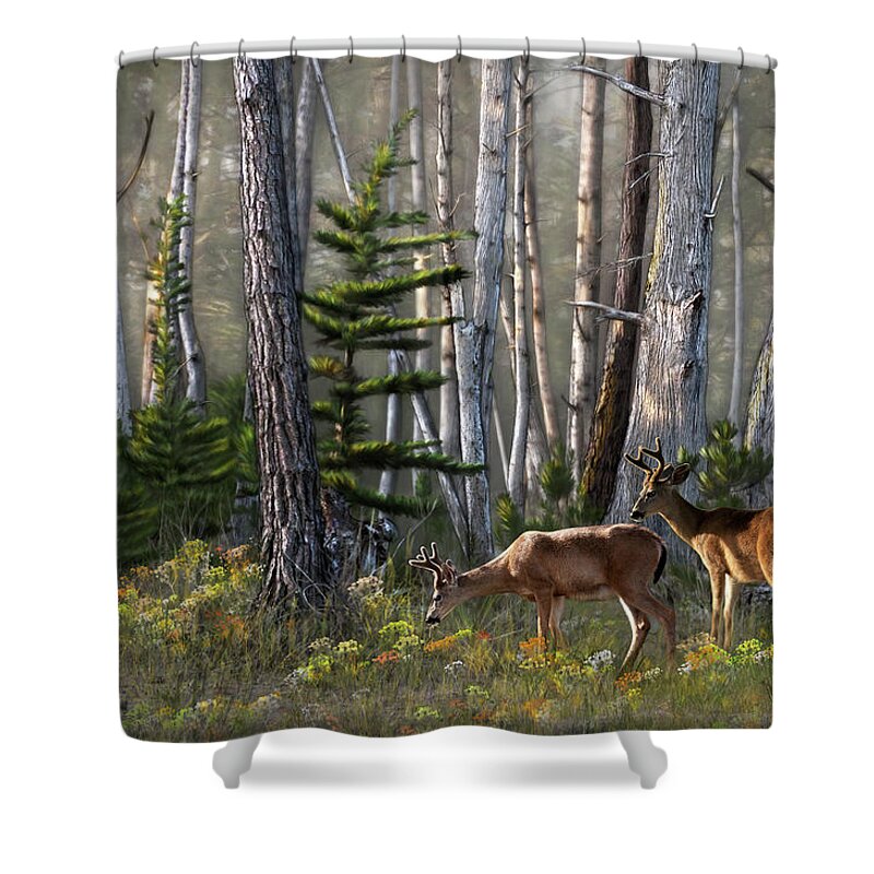 Serenity Shower Curtain featuring the digital art Serenity by Thanh Thuy Nguyen