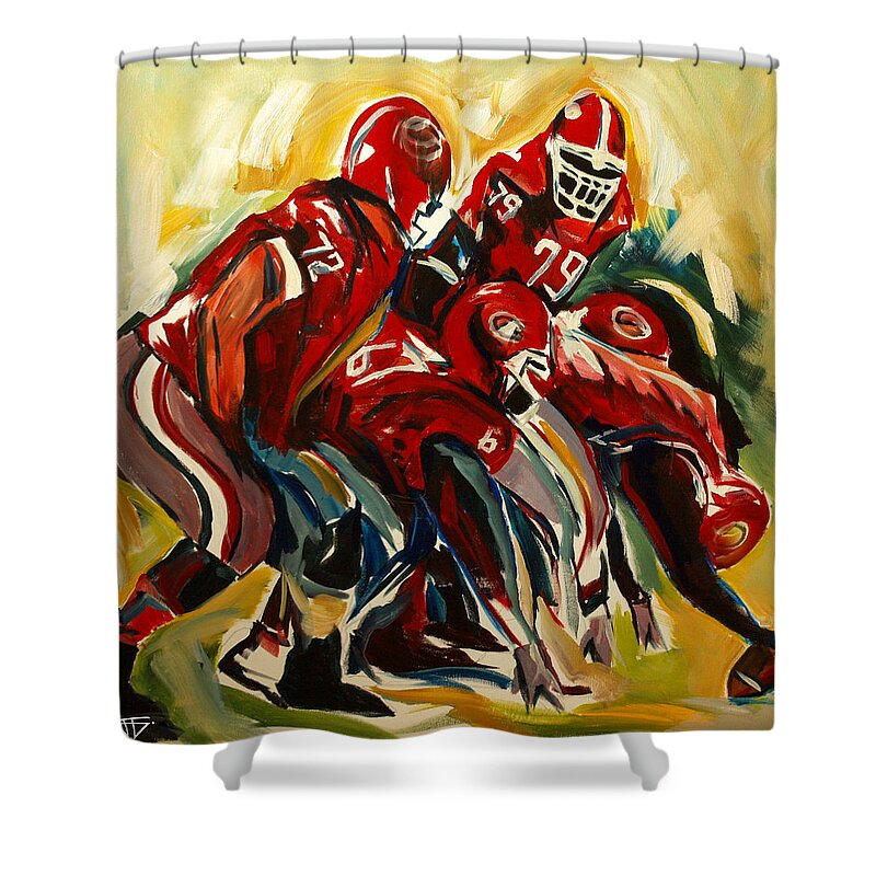  Shower Curtain featuring the painting Set Hut by John Gholson