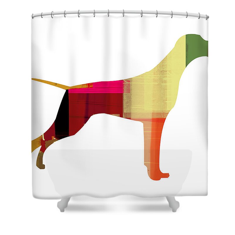 Setter Pointer Shower Curtain featuring the painting Setter Pointer by Naxart Studio