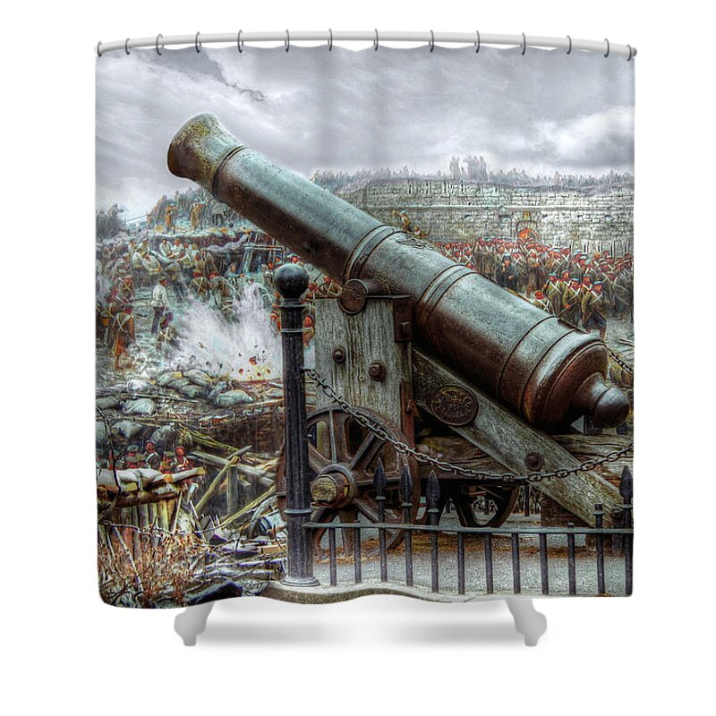 Sevastopol Cannon Shower Curtain featuring the digital art Sevastopol Cannon 1855 by Pennie McCracken