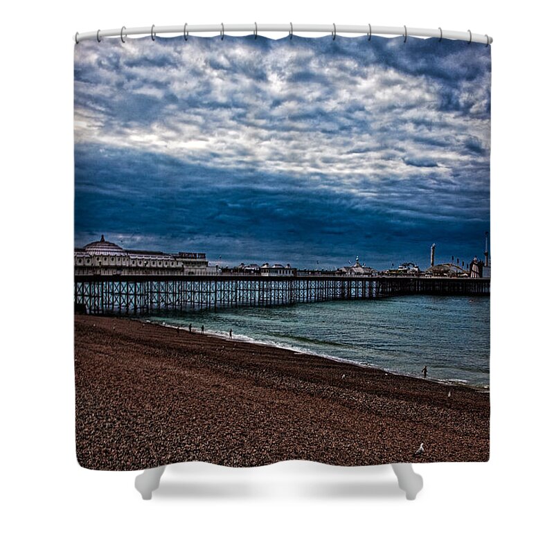 Brighton Pier Shower Curtain featuring the photograph Seven AM on Brighton Seafront by Chris Lord