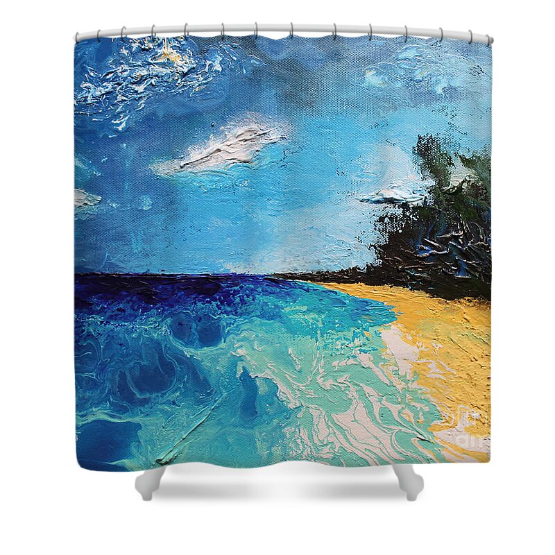 Beach Shower Curtain featuring the painting Seven Mile Beach by Jerome Wilson