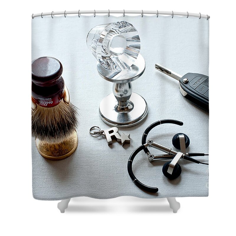 Crystal Candle Holder Shower Curtain featuring the photograph Seven Poducts by Steven Dunn