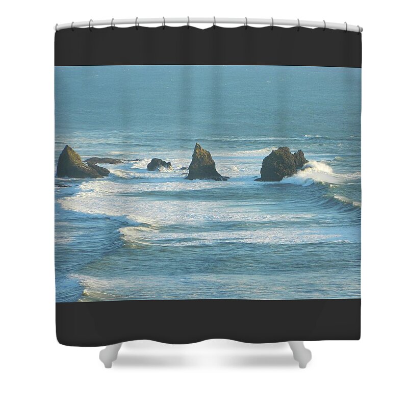 Oregon Shower Curtain featuring the photograph Shadowed Waves by Gallery Of Hope 
