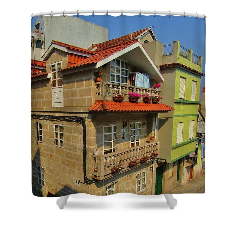 Spain Shower Curtain featuring the photograph Shadows crawling by Rosita Larsson