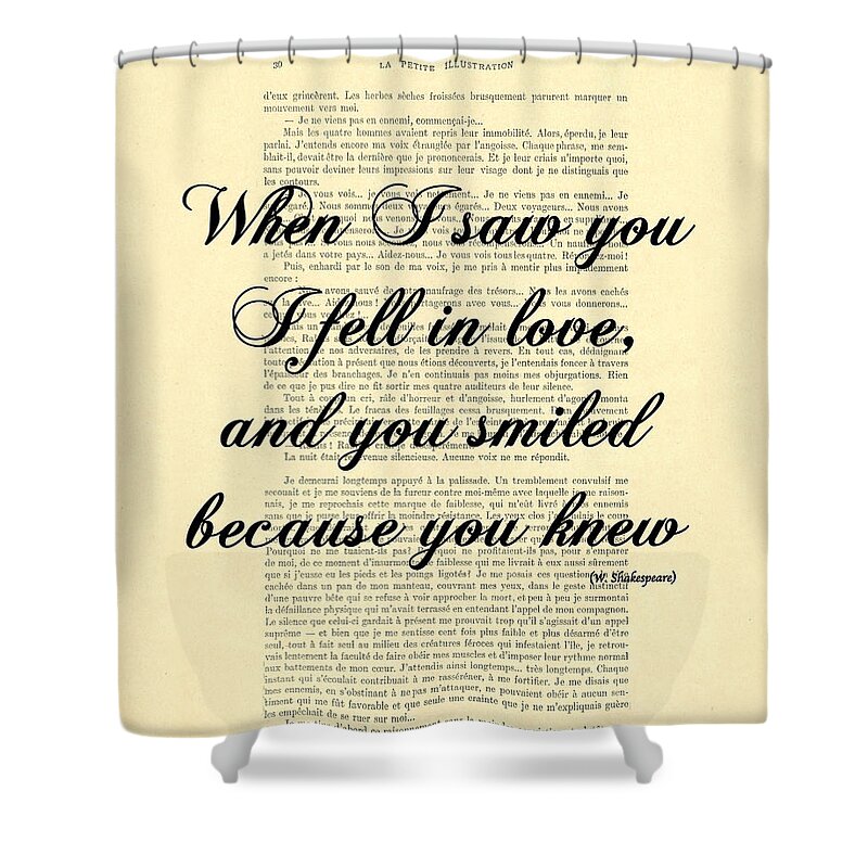 Typography Shower Curtain featuring the digital art Shakespeare Quote by Madame Memento
