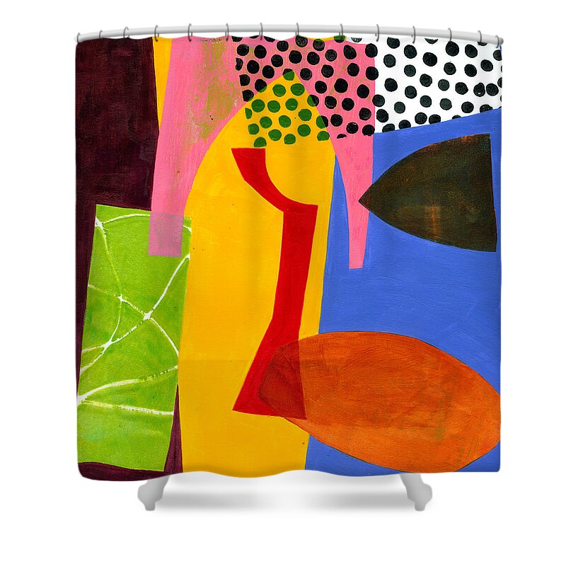 Jane Davies Shower Curtain featuring the painting Shapes 4 by Jane Davies
