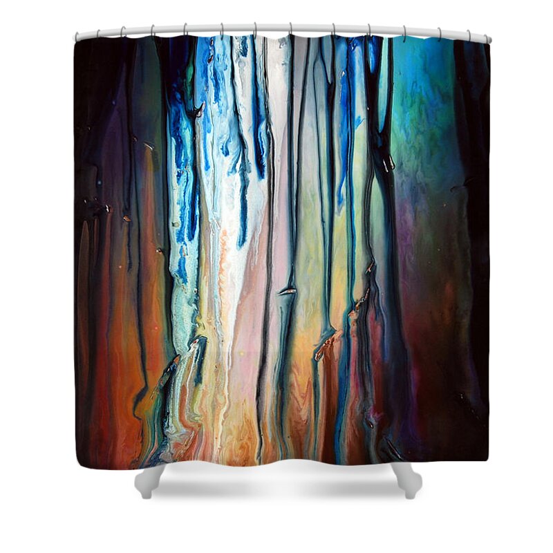 Abstract Shower Curtain featuring the painting Shards by Dion Kurczek
