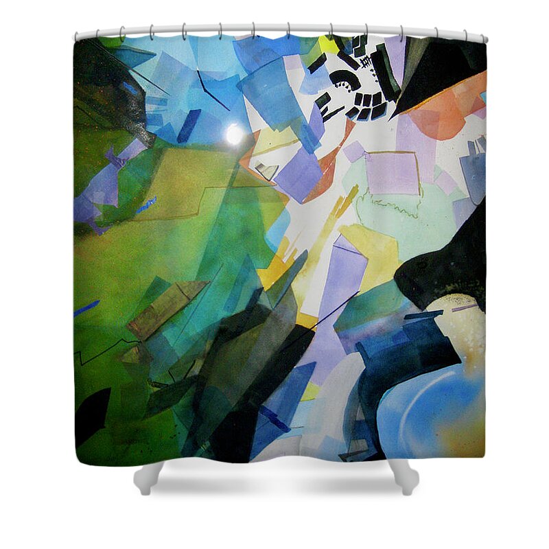 Watercolor Shower Curtain featuring the painting Shattered by Carole Johnson
