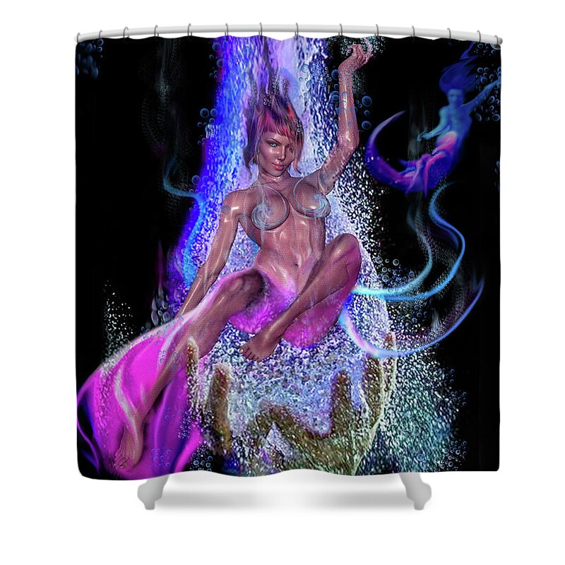 Composite Shower Curtain featuring the photograph Shed Your Fins by Glenn Feron